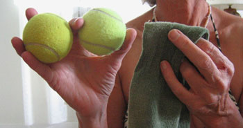 Materials: Two tennis balls and one spare sock